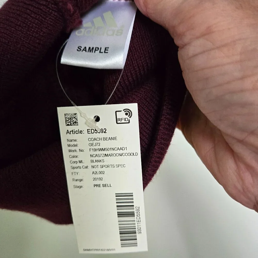 Adidas ASU NWT Beanie Maroon/Gold Knit Beanie